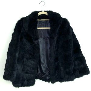 NWOT Dolce Vita black rabbit fur Luxor jacket